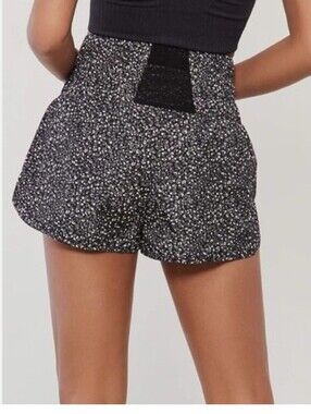 Free People FP Movement The Way‎ Home Short SzS High Waist Black Leopard Summer